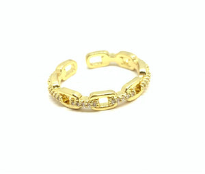 ANILLO CHAPA CADENA ESLABON ZIRCONIA