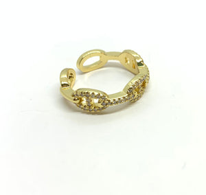 ANILLO CHAPA CADENA ESLABON ZIRCONIA