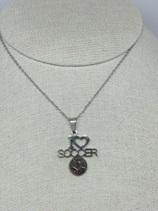 COLLAR PLATEADO I LOVE SOCCER