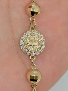 PULSERA VIRGEN DE GUADALUPE Y BOLITAS