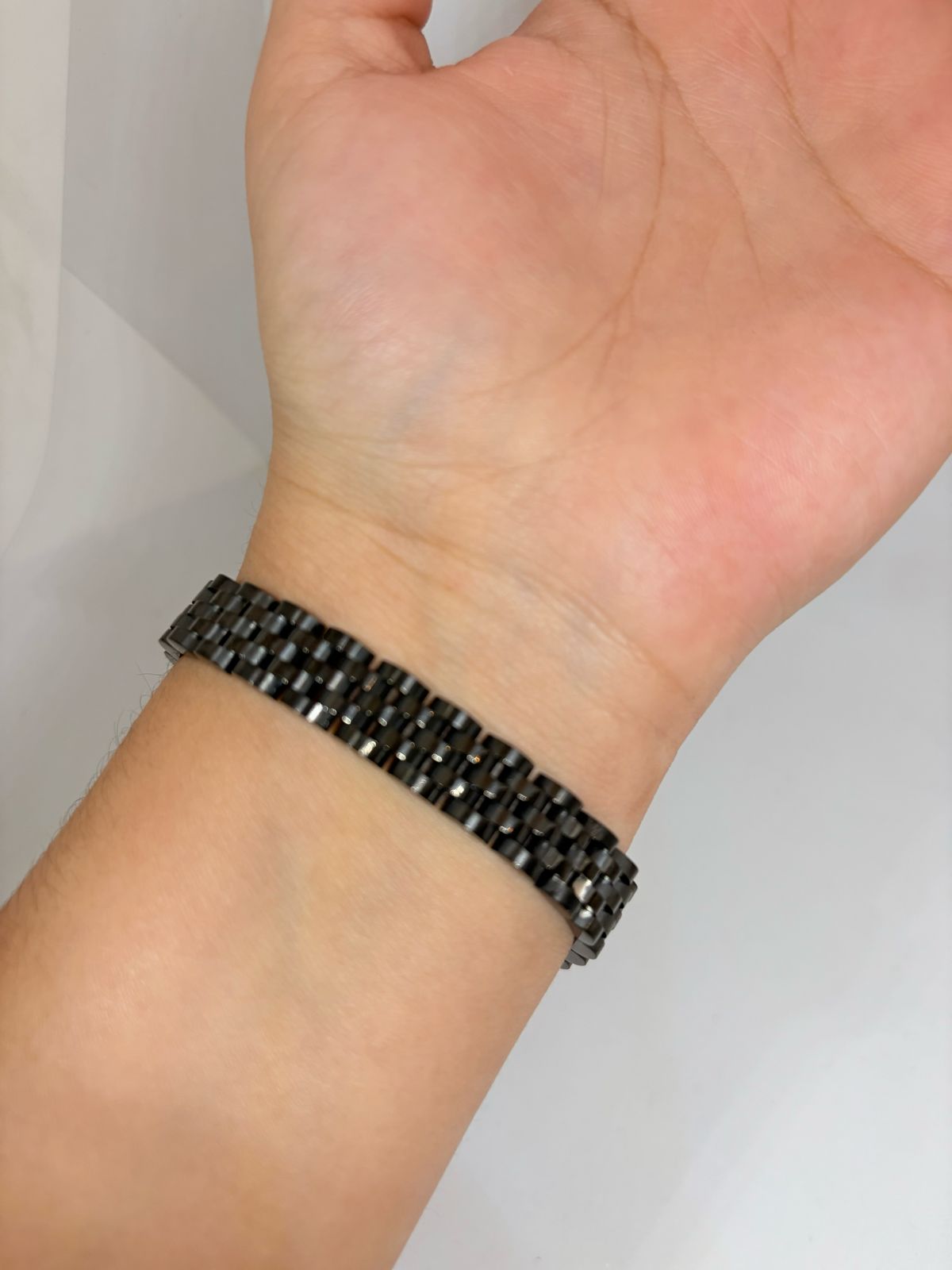 PULSERA ESCLAVA TIPO ROLEX NEGRA