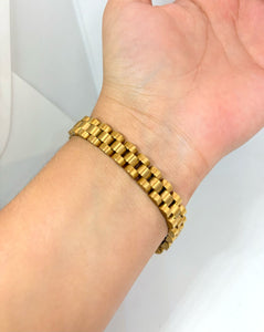 PULSERA ESCLAVA TIPO ROLEX DORADA