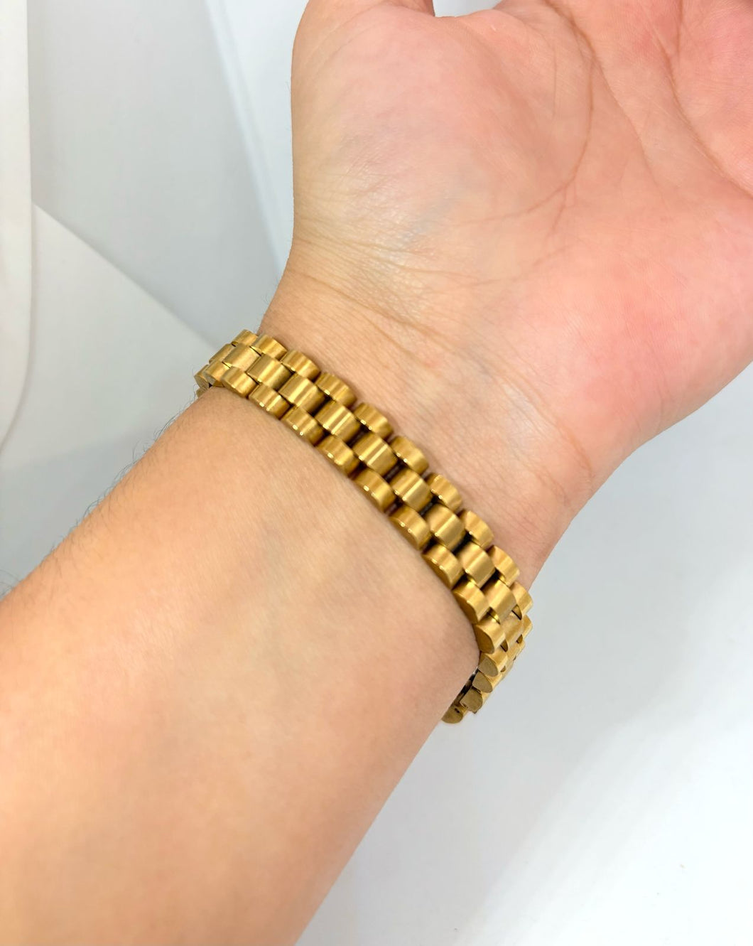 PULSERA ESCLAVA TIPO ROLEX DORADA