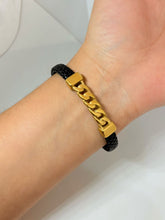 Cargar imagen en el visor de la galería, PULSERA PIEL CON CADENA DORADA
