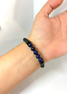PULSERA PIEL CON LAPISLÁZULI