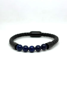PULSERA PIEL CON LAPISLÁZULI