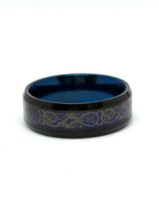 ARGOLLA NEGRA CON DETALLE AZUL DENTRO