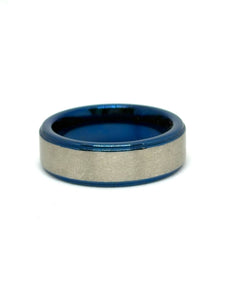 ANILLO PLATEADO CON AZUL