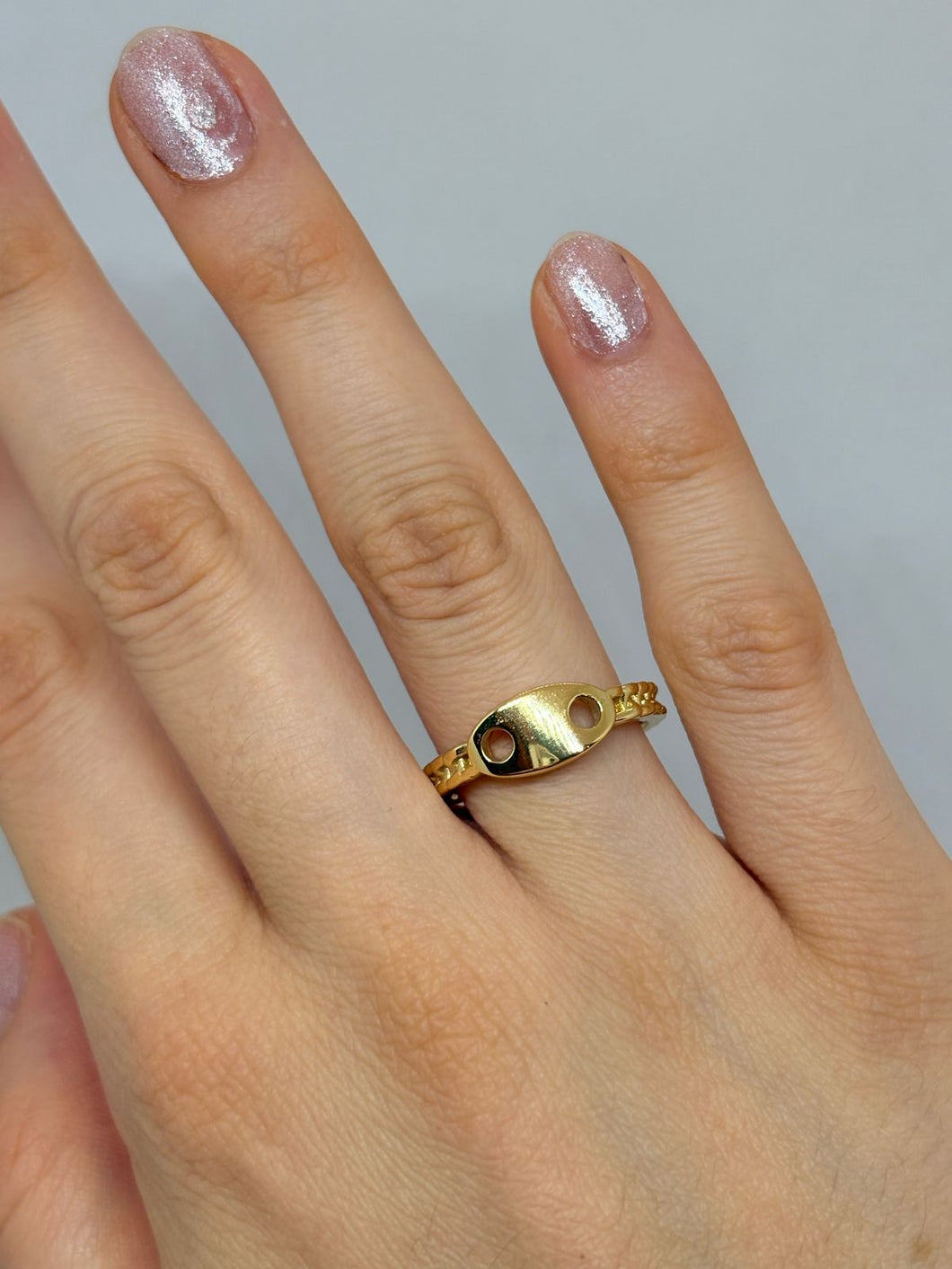 ANILLO ESLABON DORADO
