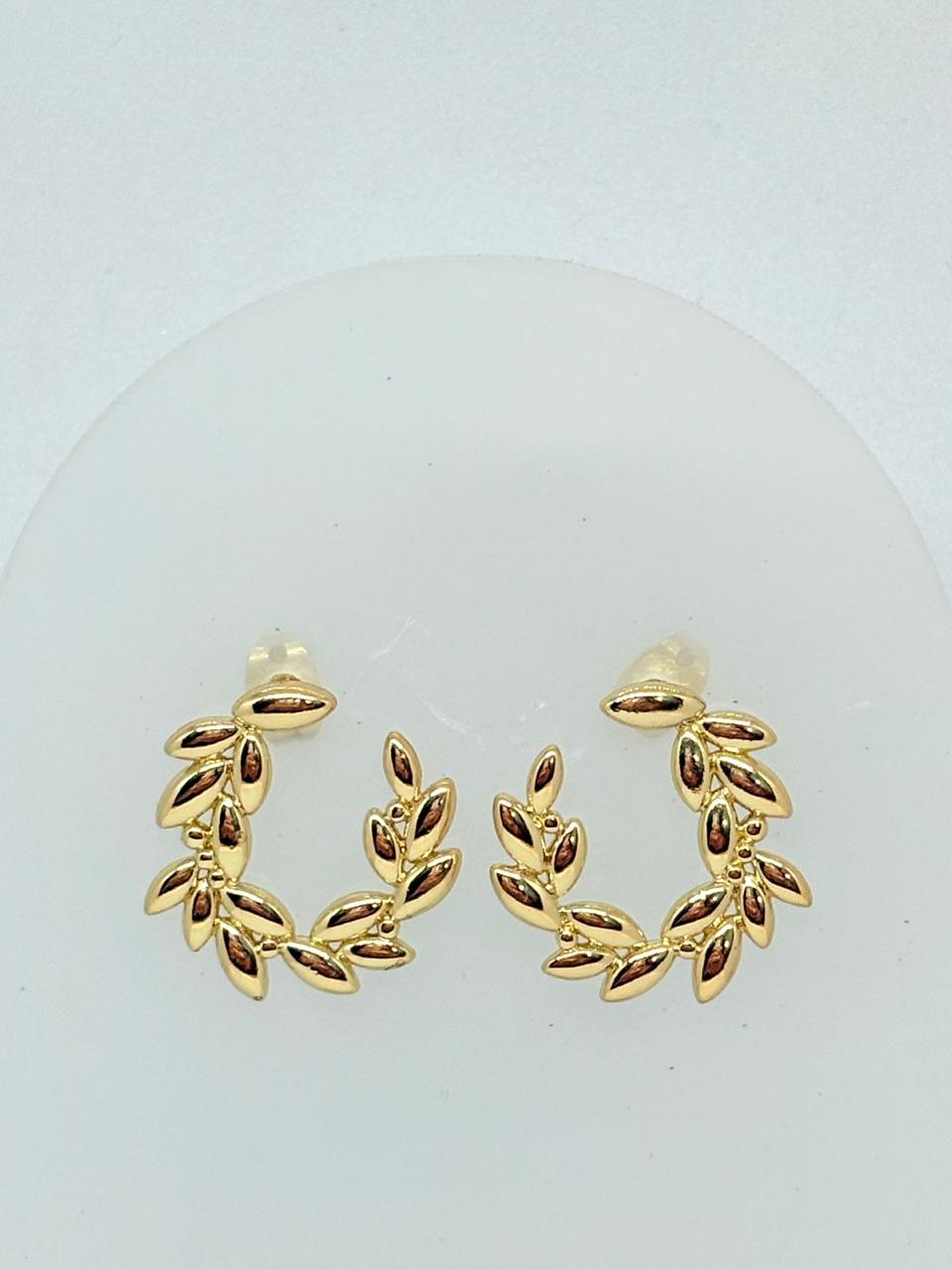 ARETES HOJAS CIRCULAR
