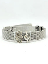 Cargar imagen en el visor de la galería, PULSERA CINTILLA MANO FATIMA PLATEADA
