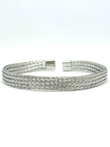 BRAZALETE TRENZADO PLATEADO