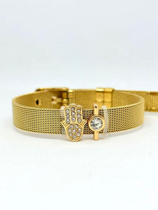 PULSERA CINTILLA MANO FATIMA DORADA