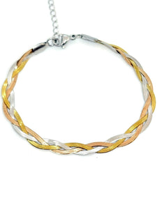 PULSERA PLANCHADA TRIPLE TRICOLOR
