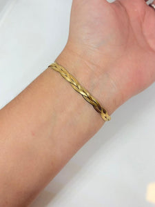 PULSERA PLANCHADA TRIPLE DORADA