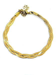 PULSERA PLANCHADA TRIPLE DORADA