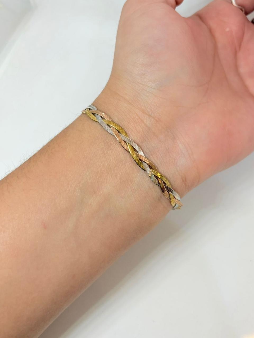 PULSERA PLANCHADA TRIPLE TRICOLOR