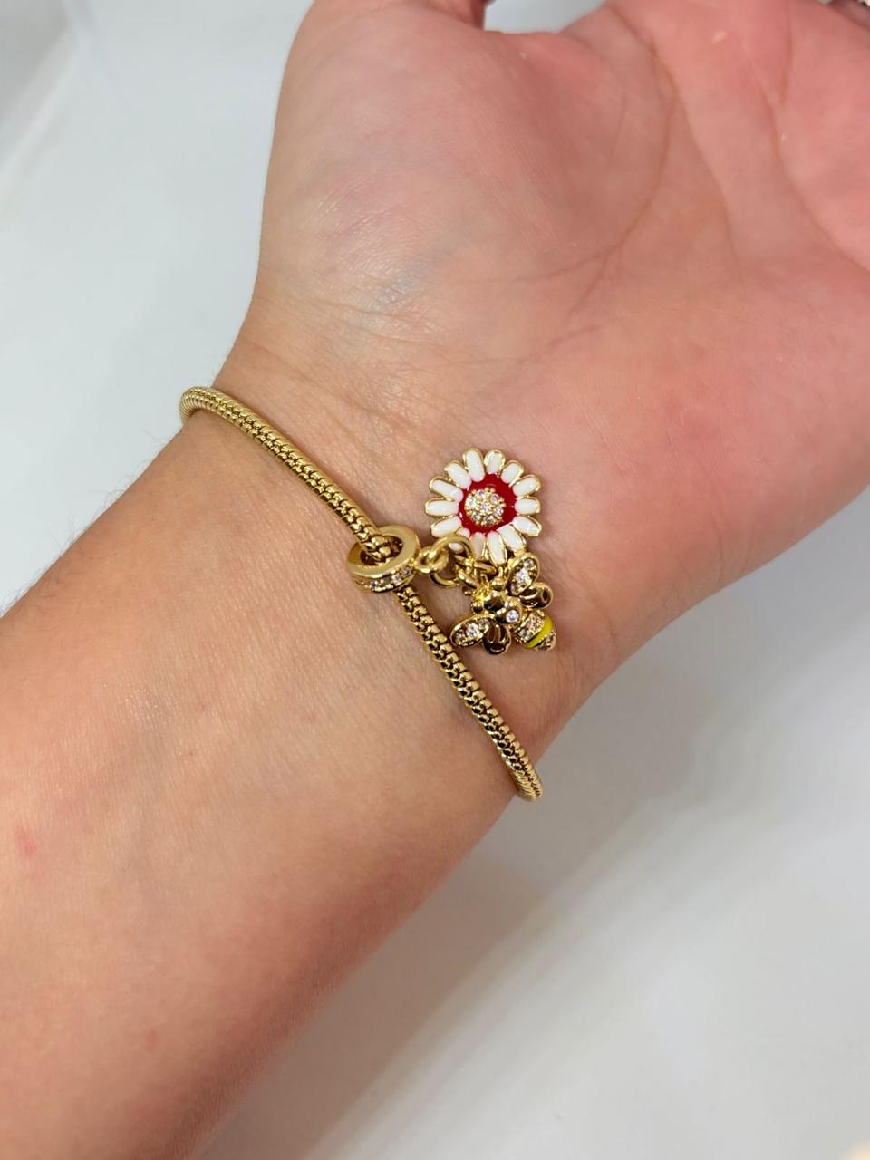 PULSERA FLOR/ABEJA