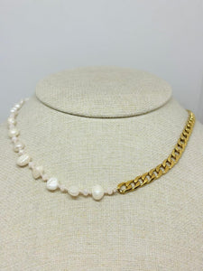 COLLAR ESLABON/BARBADA PERLA
