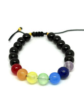 Cargar imagen en el visor de la galería, PULSERA PIEDRA ONIX CHAKRAS
