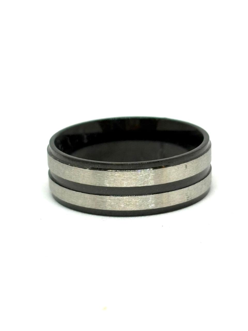 ANILLO DOBLE RAYA PLATEADA