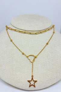 COLLAR MUJER CORAZON Y ESTRELLA