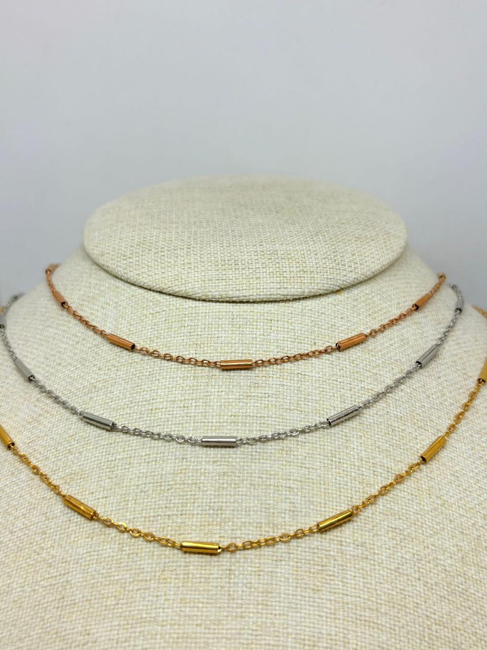 COLLAR MUJER TUBITOS TRICOLOR