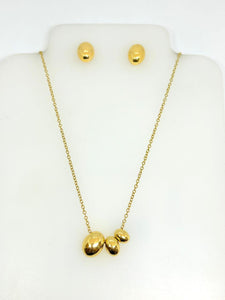JUEGO DE COLLAR Y ARETES TRES OVALOS