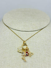 Cargar imagen en el visor de la galería, COLLAR DIJES MARIPOSA, FLOR Y OJO TURCO
