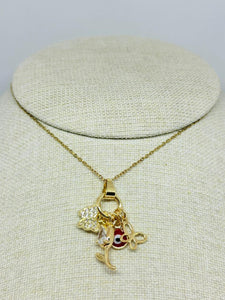 COLLAR DIJES MARIPOSA, FLOR Y OJO TURCO