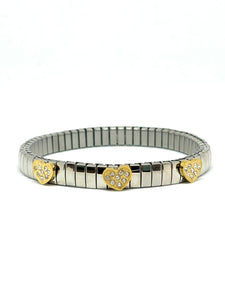 PULSERA ELASTICA CORAZONES CON ZIRCONIA