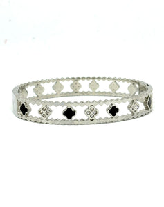 BRAZALETE FLORES ZIRCONIA PLATEADO