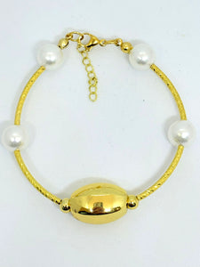 PULSERA PERLAS CON OVALO