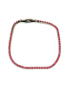 PULSERA MINI ZIRCONIAS ROSA