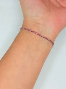 PULSERA MINI ZIRCONIAS ROSA