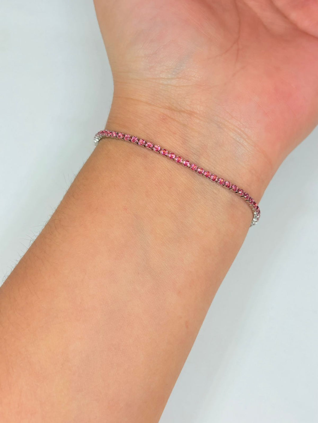 PULSERA MINI ZIRCONIAS ROSA