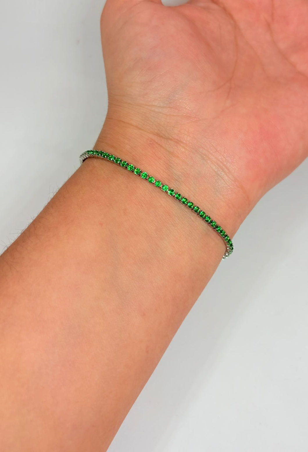 PULSERA MINI ZIRCONIAS VERDE
