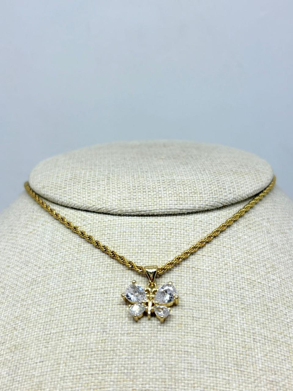 COLLAR MARIPOSA ZIRCONIAS
