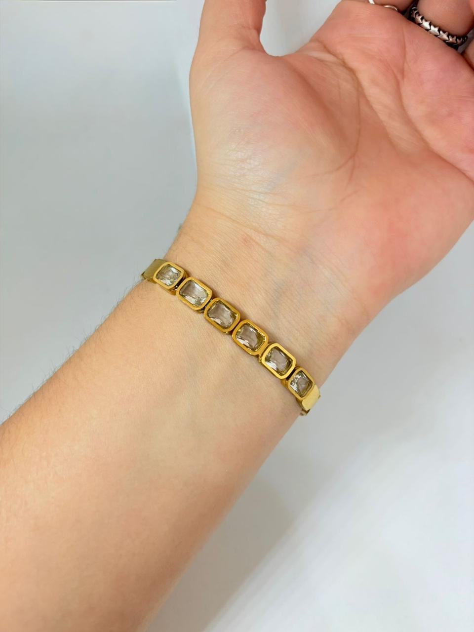BRAZALETE ZIRCONIAS RECTANGULAR