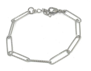 PULSERA ESLABONES RECTANGULARES MARTILLADO