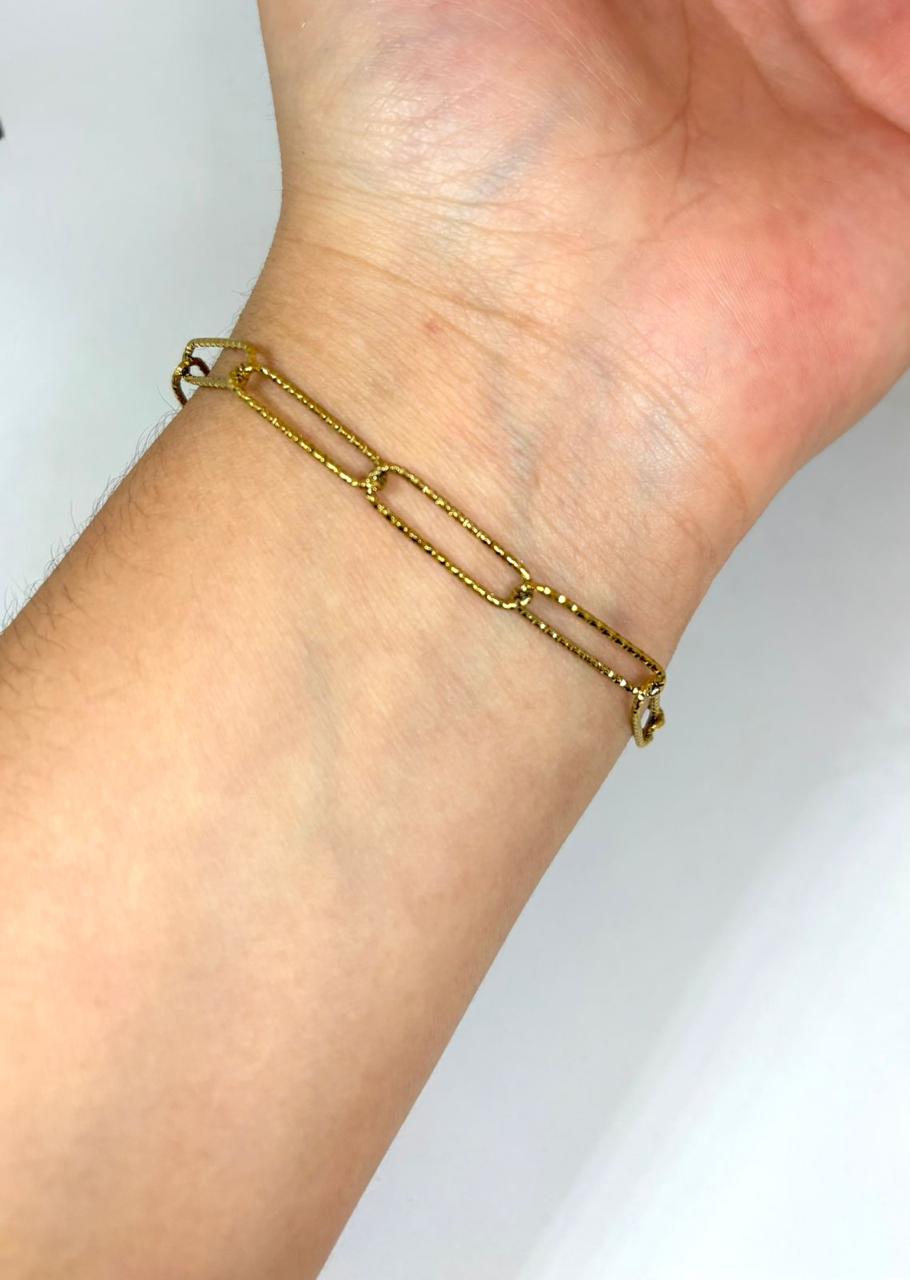 PULSERA ESLABONES RECTANGULARES MARTILLADO