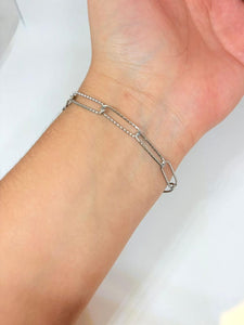 PULSERA ESLABONES RECTANGULARES MARTILLADO