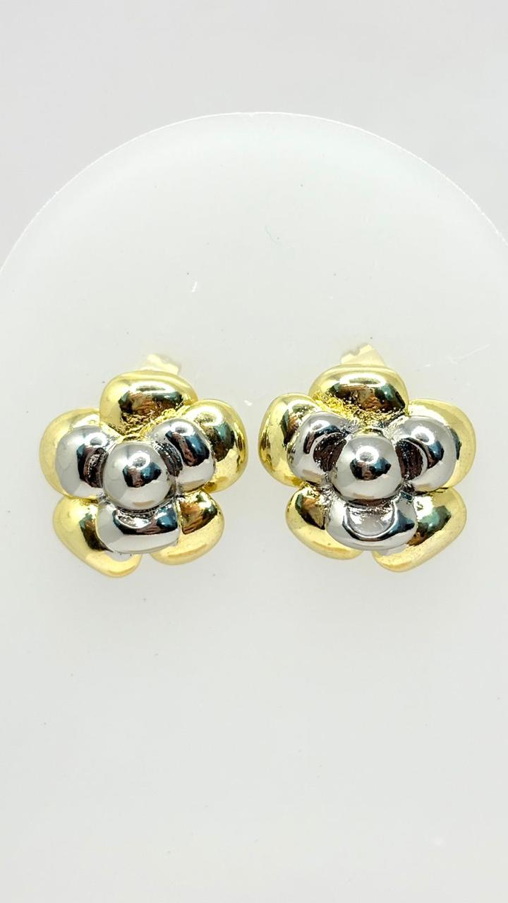 ARETES FLOR BICOLOR