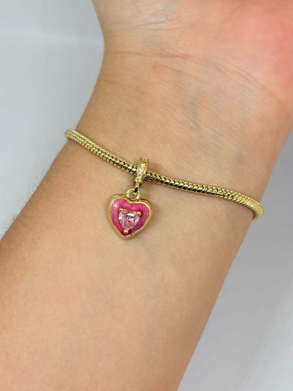 PULSERA CORAZÓN ROSA