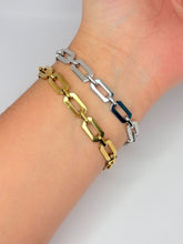 Cargar imagen en el visor de la galería, PULSERA ESLABONES RECTANGULARES PLANOS
