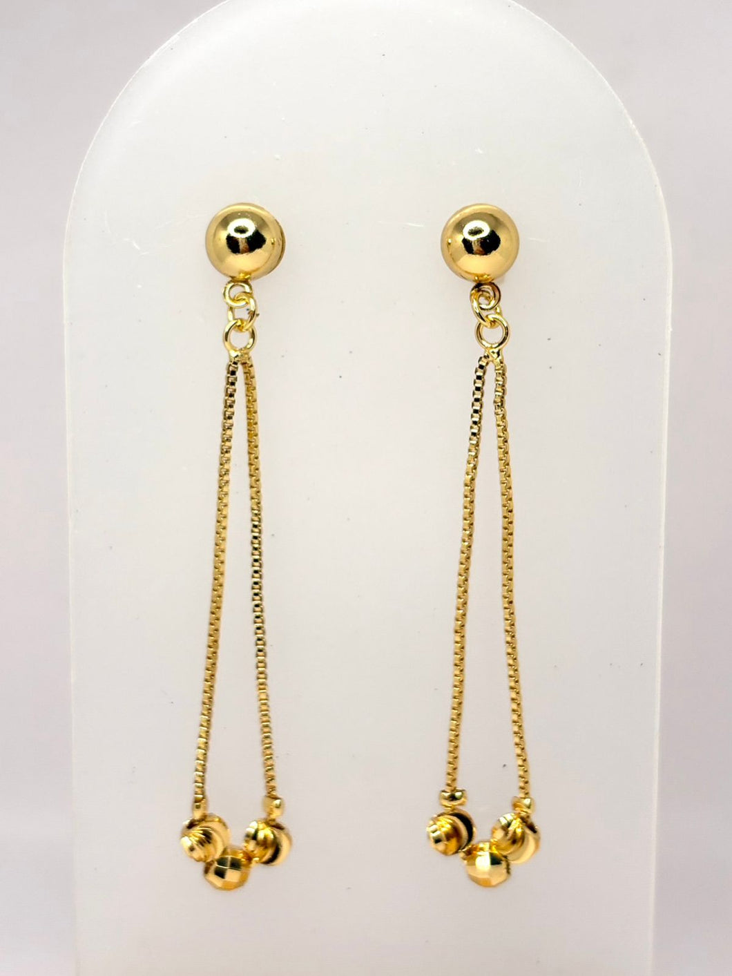 ARETES LARGOS CADENA Y BOLITAS
