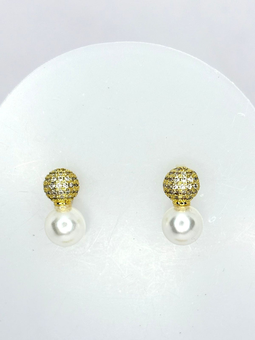 ARETES ZIRCONIA Y PERLA