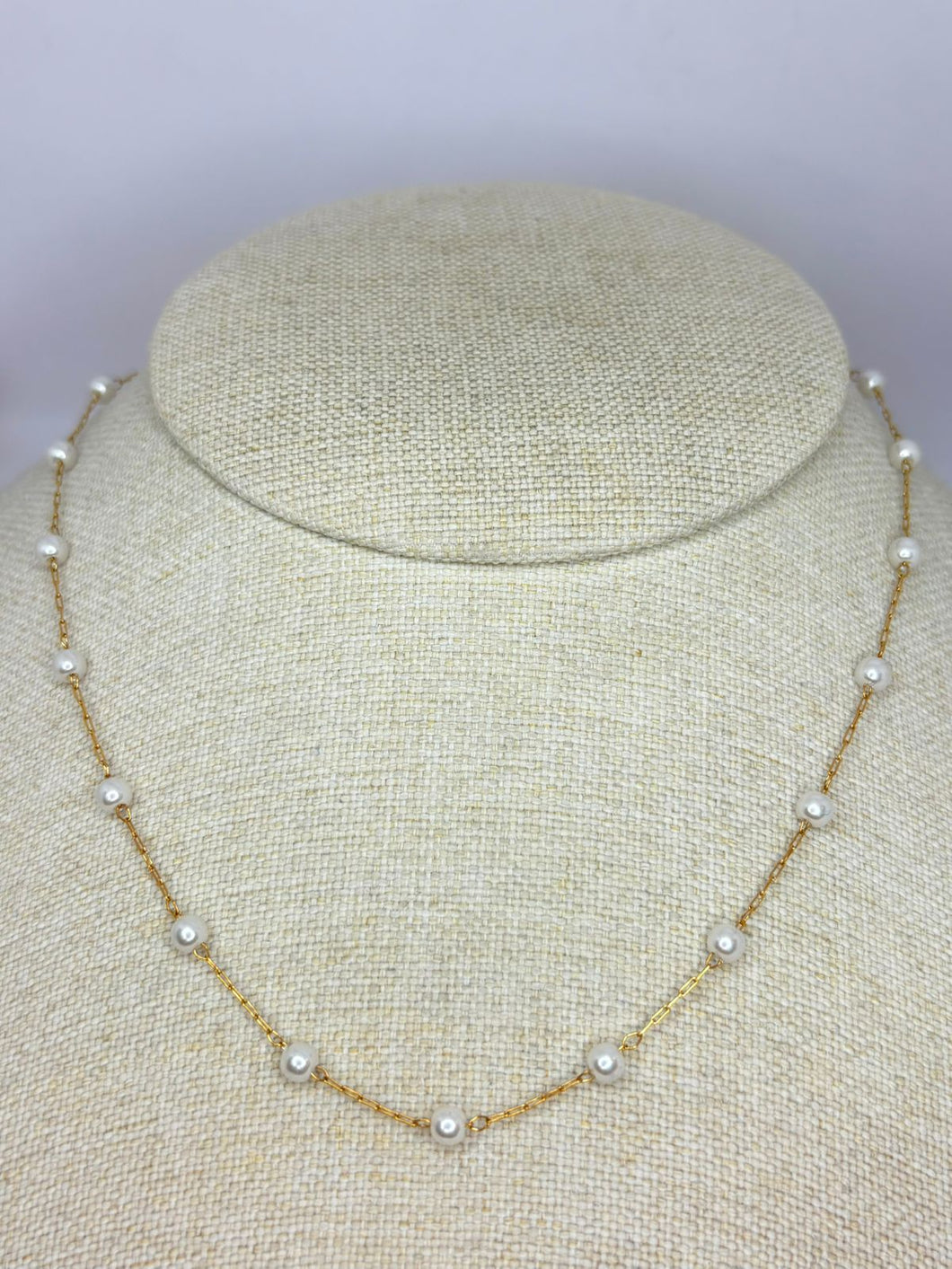COLLAR MINI ESLABON Y PERLAS
