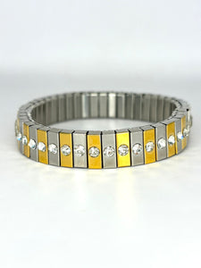PULSERA BICOLOR ZIRCONIAS