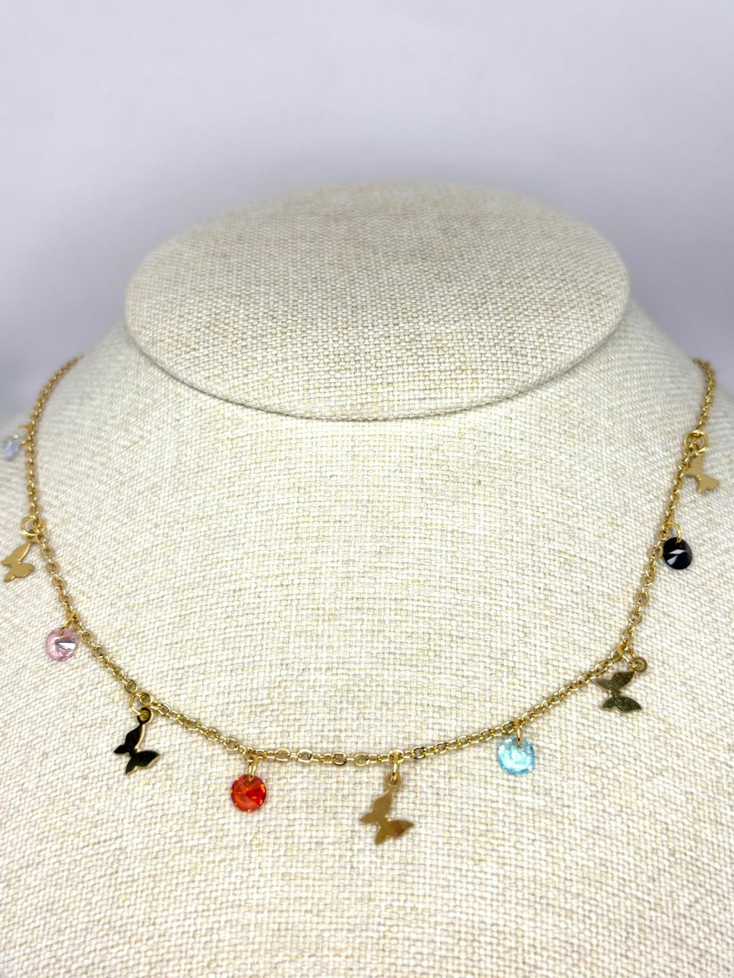 COLLAR ZIRCONIAS Y MARIPOSAS